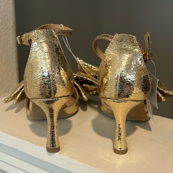 A New Day Womens Grace Gold Bow Heels 90972787 Size 6 - Picture 7 of 9